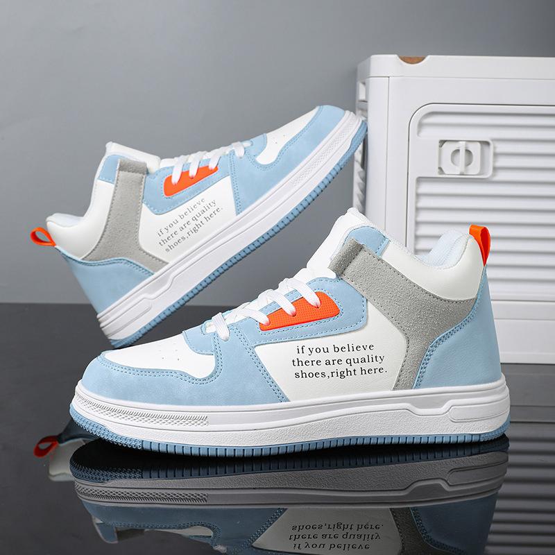 

Guochao men s shoes autumn high-top air force casual No. 1 board shoes versatile height increase non-slip youth basketball sports shoes 47