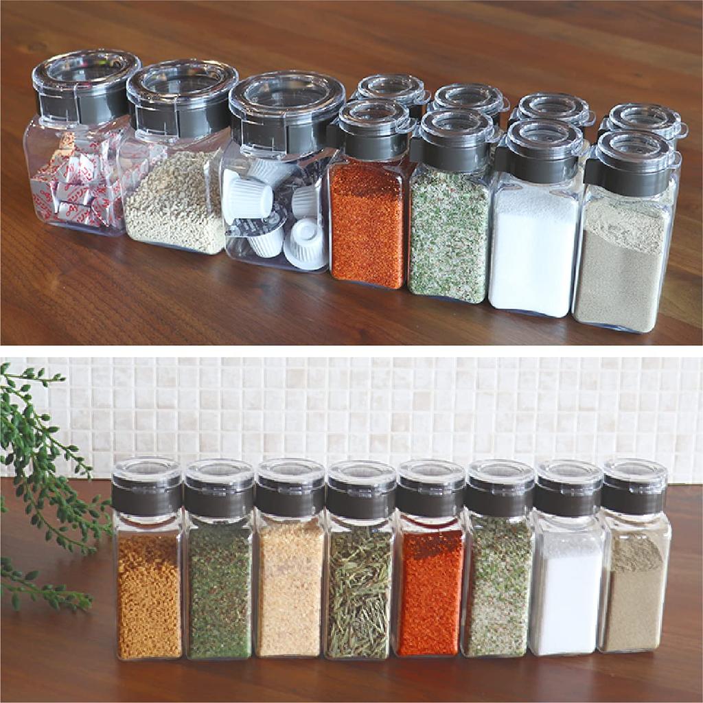 Takeya Official Original Spice Bottle 110ml 1 Hole 2 pcs 5 Hole 2 pcs Storage Container 300ml 3 pcs Small Spoon 3 pcs Funnel 1 pc FRESHLOK Highly