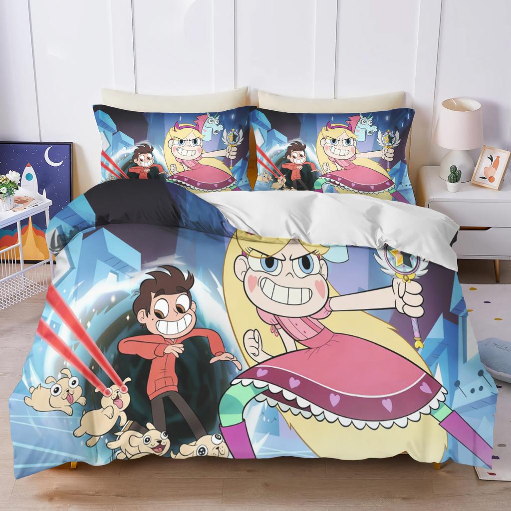 Star Butterfly Home Bedroom Comforte Nordic polyester material, suitable for children and adults, 3-piece set