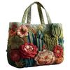 Vintage gesteppte Tote-Tasche für Damen mit 3D-Druckmustern Leichte Reise-Handtasche Große Kapazität Baumwoll-Einkaufstasche Dame Mädchen