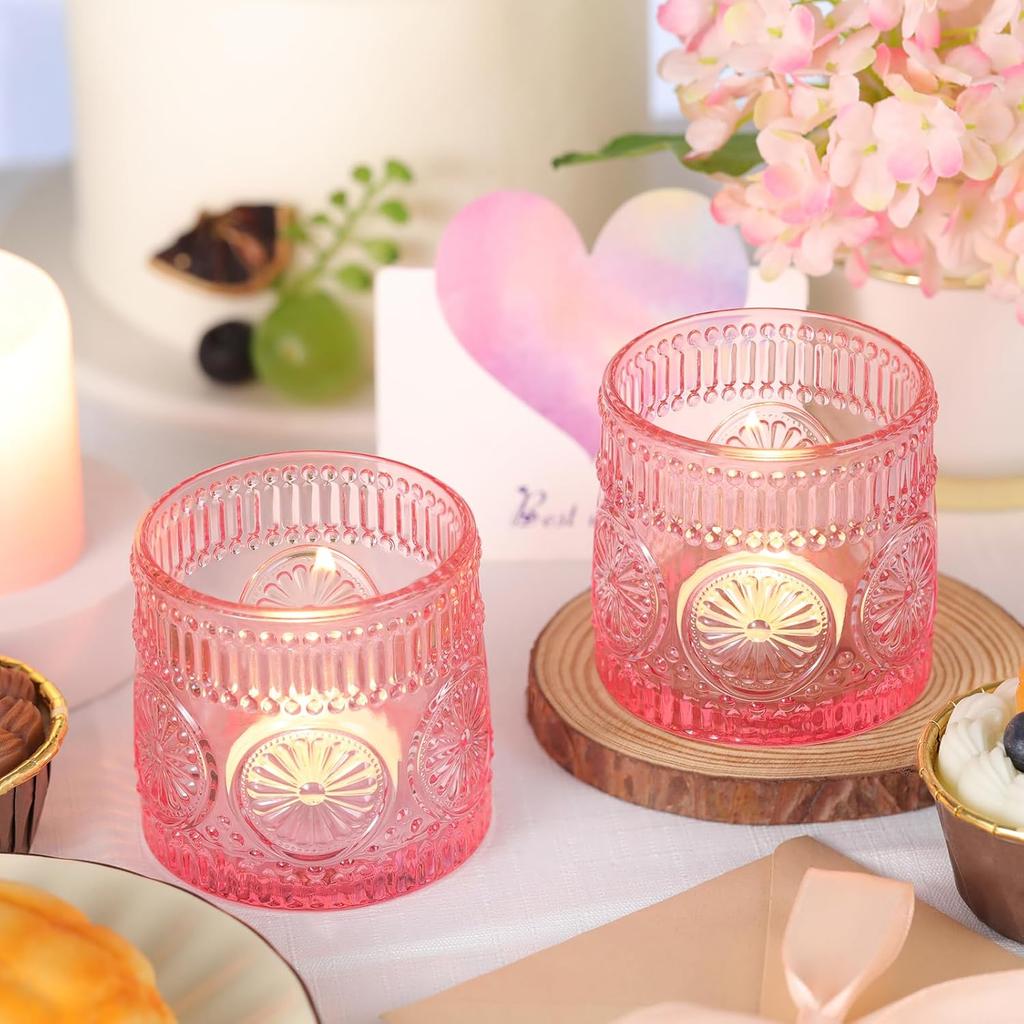 12PCS Votive Glass Candle Holders Candle Jars Empty Containers for Candle Making DIY Crafts Christmas Halloween Gift Supplies