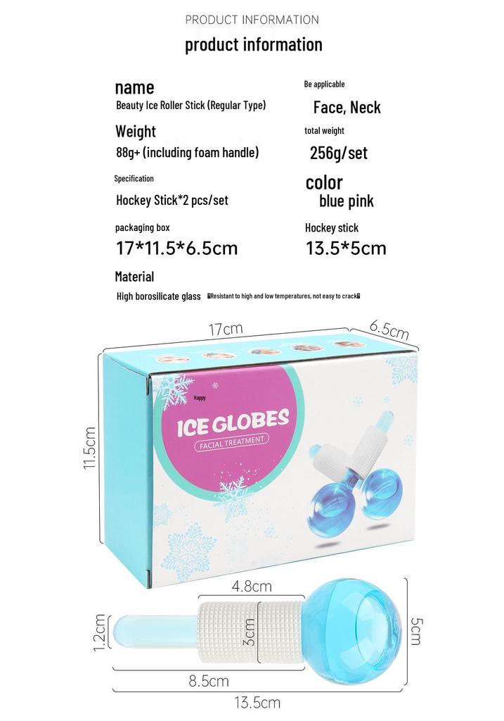 Facial Ice Therapy Massage Ball Set with Crystal Energy