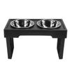 Elevated Dog Bowls Prevent Slip Height Adjustable Raised Dog Bowl Stand with 2 Stainless Steel Food