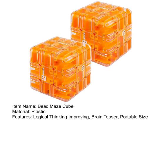 1/2Pcs Educational 3D Puzzle Maze Cube Toddlers Brain Teaser Rolling Ball Maze Cube Kids Logical Thinking Development Handheld Bead Maze Toy