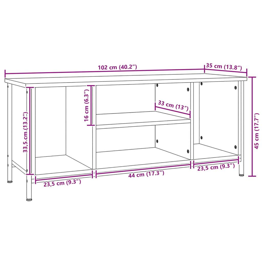 TV Cabinet Artisan Oak 102 x 35 x 45 cm Particleboard