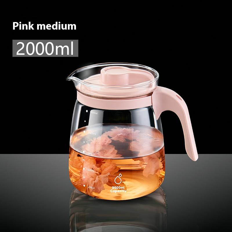 Summer Large Capacity Refrigerator Tea Kettle Tea Separation Cold Kettle Glass High Temperature Flower Teapot Brewing Tea