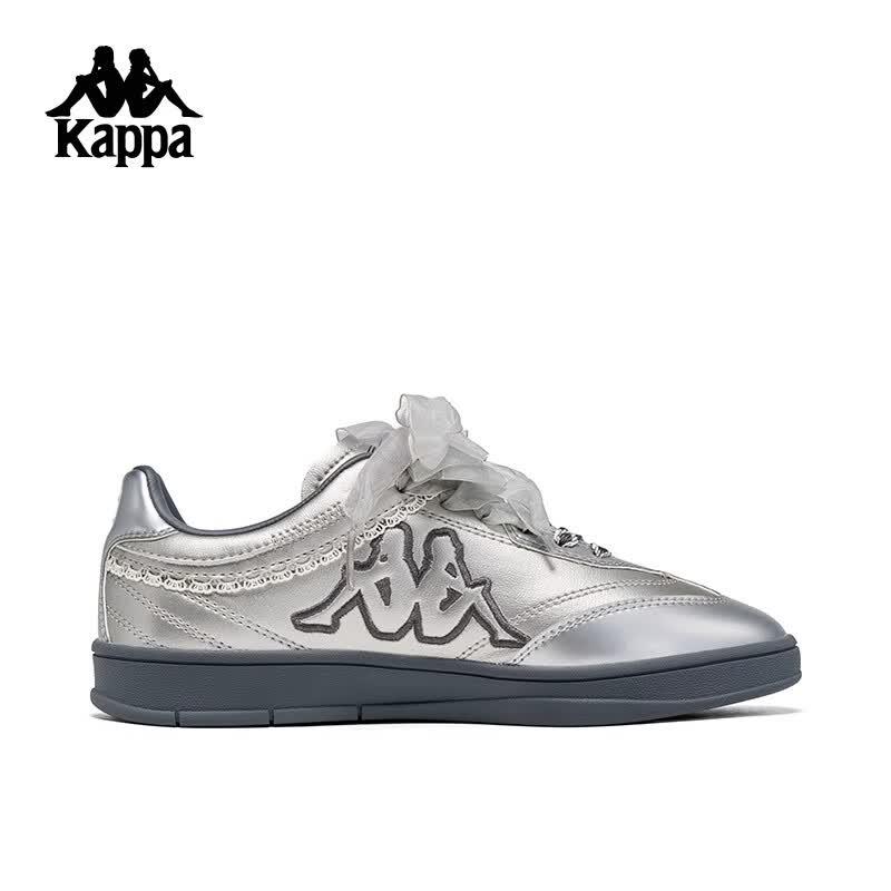 Kappa Women's Silver German Trainer Low-Top Casual Shoes