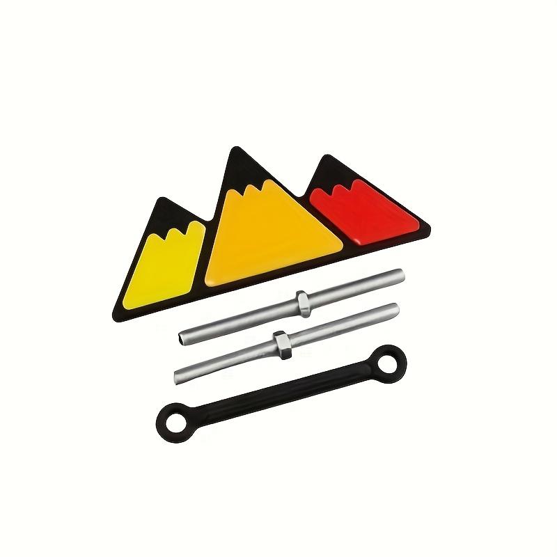 Car emblem for TOYOTA TACOMA for 4Runner, front grille emblem with three-color snow mountain design, high-quality ABS material emblem back with bolts.