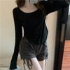 Womens Slim Fit Long Sleeve T-Shirt Solid Color Basic Top Fall Casual Daily Wear