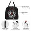 Satanic Occult Satan Skull Dead Goat Head Graphic Insulated Lunch Bag Cooler Thermal Food Box Tote Leakproof Lunch Boxes