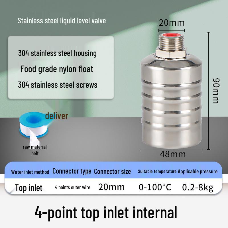 Crossing Mile Stainless Steel Automatic Water Level Controller - Large Flow Float Valve for Cooling Towers & Kitchen Water Tanks