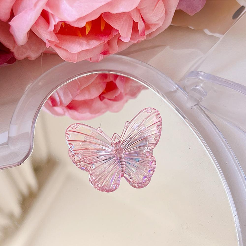New Gradient Semi Transparent Butterfly Hair Clip Women Simple Fashion Sweet Duckbill Clip for Vacation Hair Accessories