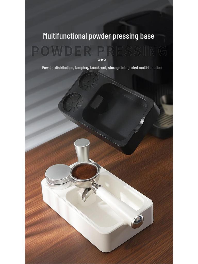 Multifunktionale Kaffeestation: Tamperbasis & Utensilienaufbewahrung