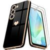 Protective Case for Samsung Galaxy A16 4G/5G - BOOLING - Heart Pattern - Black - 2 Screens