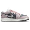 Air Jordan 1 Low SE GS Floral Çocuk Spor Ayakkabı Mor Platin-Mor Antrasit FJ3445-001