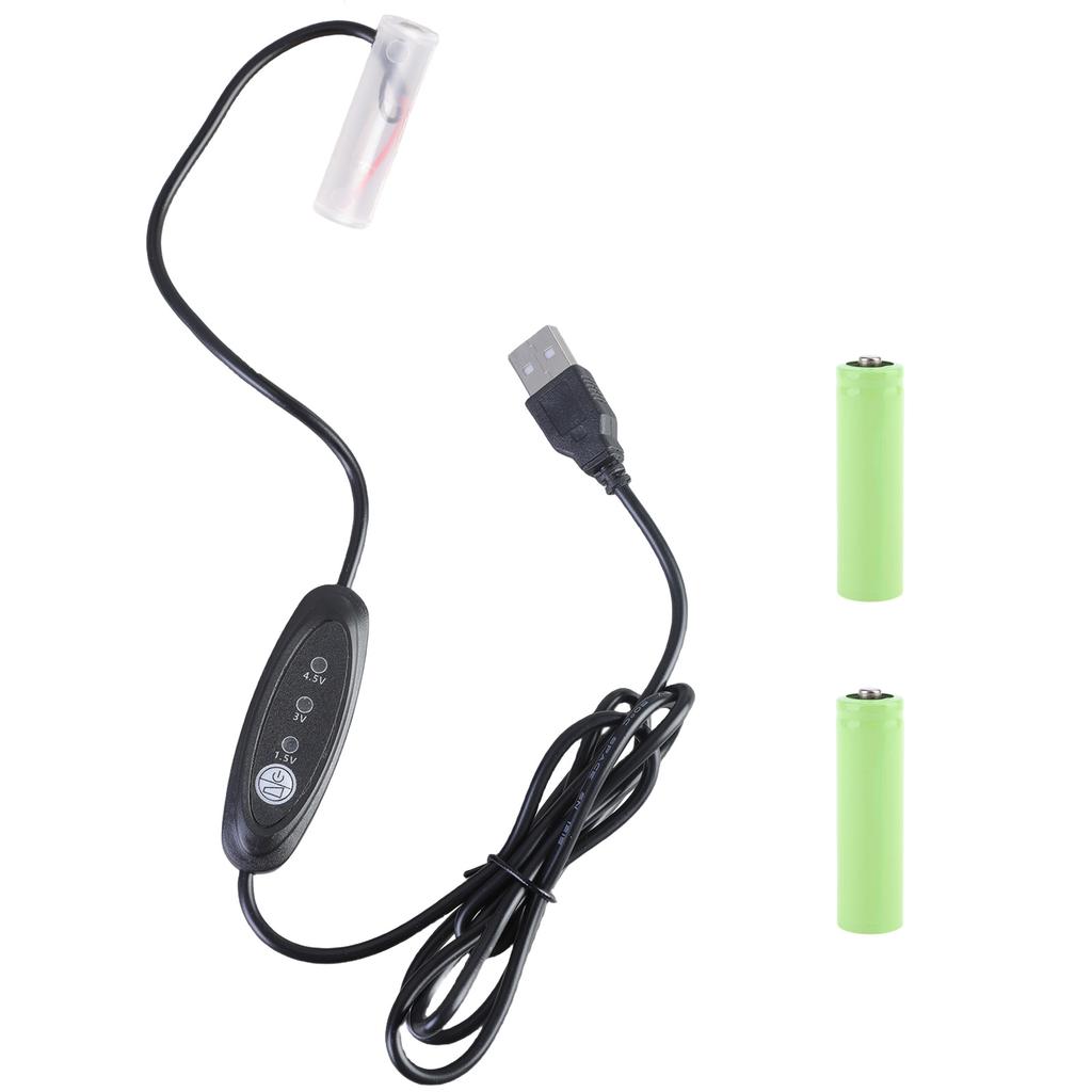 1 Set 2A Dummy Battery Elimination USB 5V Power Supply Cable Cord Replacement for 1 To 3pcs 1.5V 2A LR6 Batteries