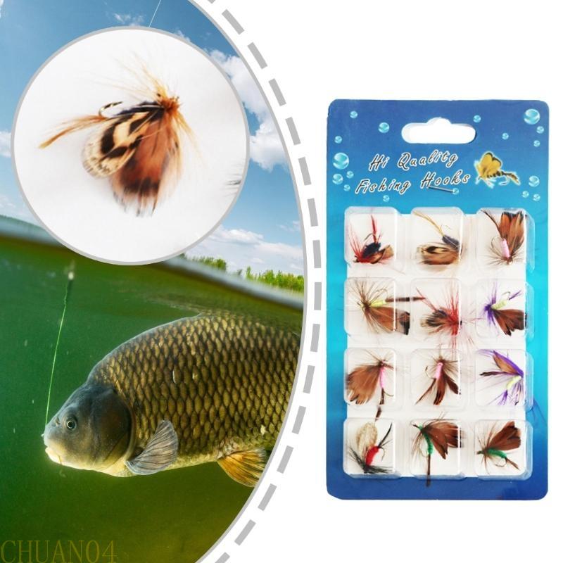 A1A2 Fishing Fly Fishing Fly Kits Fly Fishing Lures Fish Salmon Trout Fly Wet/Dry Fishing Feather Baits Fishing Tackle