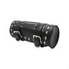 Motorcycle Tool Bag, Vintage Leather Saddlebag, Universal Handlebar Storage Black Studded 31x13x13cm