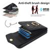 For iPhone 16e Case RFID Blocking Card Bag Leather+TPU Crossbody Phone Cover with Ring Kickstand