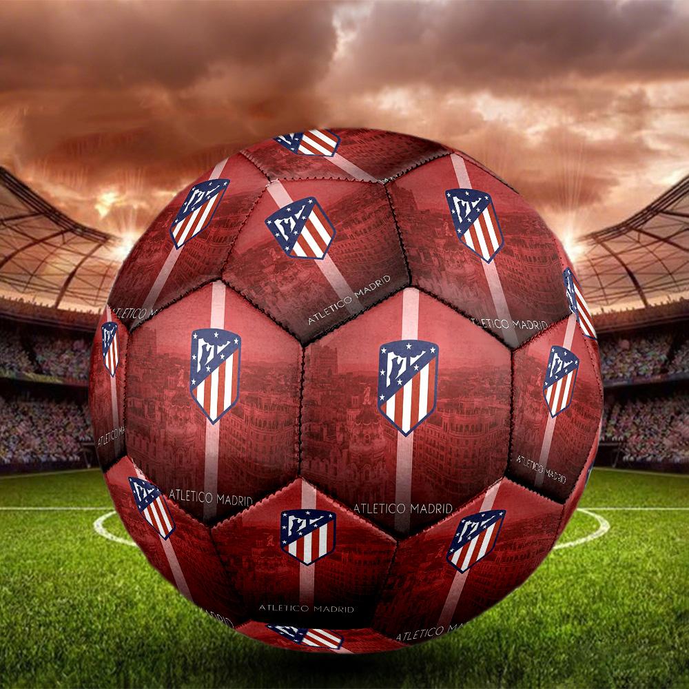 Pallone da Calcetto Atlético de Madrid Colorato Per Tutte le Età Cucito a Macchina PVC Pronto per la Competizione Resistente Ad Alto Rimbalzo