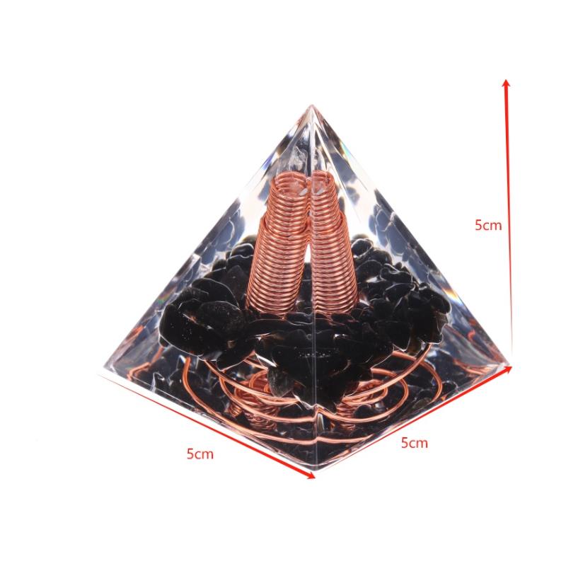 Energy Pyramid Orgonite Reiki Natural Amethyst Peridot Reiki Chakra Meditation Tool Room Decor Crystal Gifts