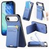 For iPhone Air Case Cloth Texture Leather+PC+TPU Phone Cover with Card Holder Kickstand