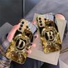 Crystal Gold Letter 'A' For Samsung Galaxy S 21 S22 S23 Plus S24 Ultra S20 FE 25Ultra S21+ S9+ 22Plus Golden Glass Phone Case
