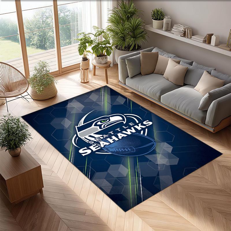Tappeto in Velluto Cristallo Seattle Seahawks Morbido Anti?Tappetino Antiscivolo Comodo per Casa Soggiorno Camera da Letto Tappeto Decorativo
