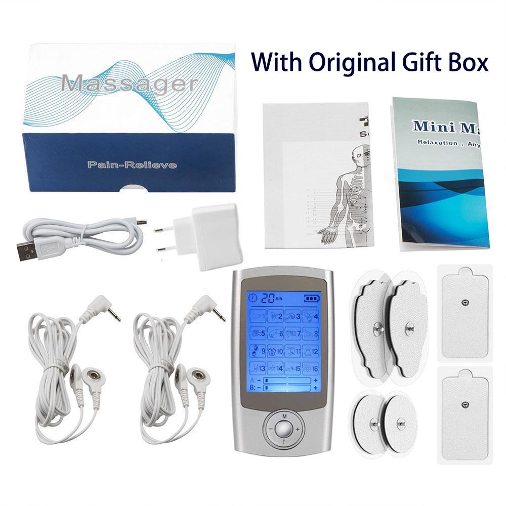 TENS Gerät 16 Modi Elektrische EMS Muskelstimulation Entspannung Körpermassagegerät Elektronische Puls Meridiane Physiotherapie Schlankheitsmaschine