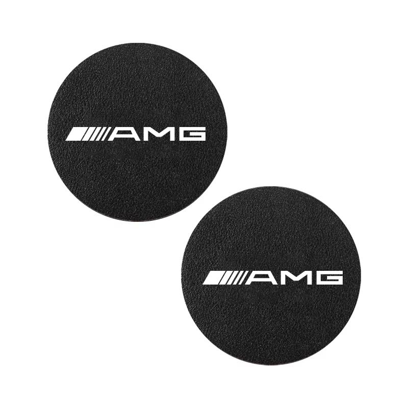 2pcs Car Water Cup Pad Holders Non-slip PUFor Mercedes Benz AMG W203 W204 W206 W220 W205 W211 W212 W201 W168 E300L GLC V8 GT SLK
