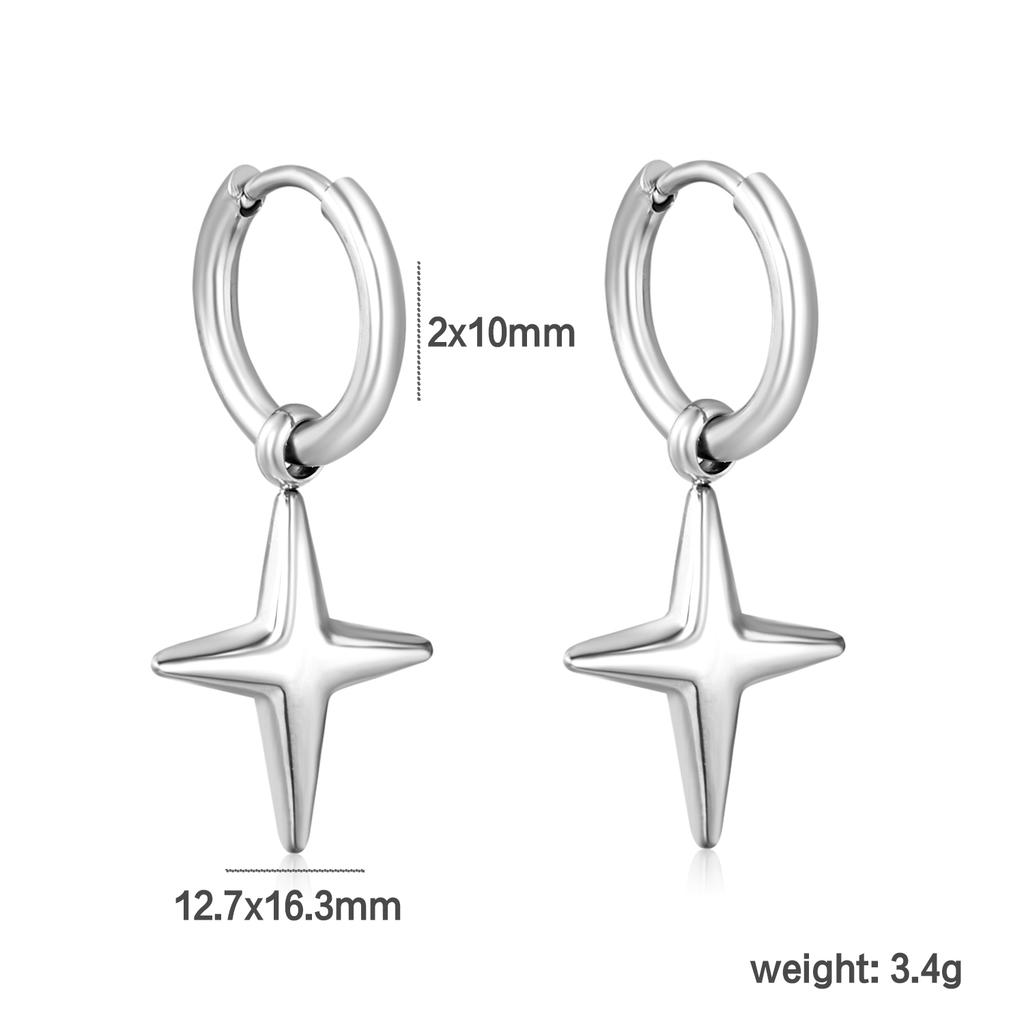 Minimalist Circle Cross Pendant Earrings for Men and Women Trendy Hip-Hop Jewelry Accessories Lightweight Luxury Waterproof Gift
