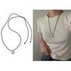 Fashion Trend Niche Sense Love Pendant Collarbone Chain Temperament Simple Cold Wind Adjustable Black Rope Necklace