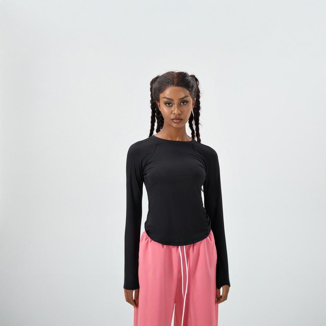 

Lulu Women s Long Sleeve Pink Yoga Top - High Sense, Perfect for Spring & Autumn, Wear Alone or as Inner Layer Small чёрный