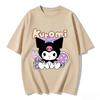 new Summer Cute Kuromi TShirts Soft Cotton Short Sleeve Tees for Parents Kids Breathable Casual Daily Outfit Tops