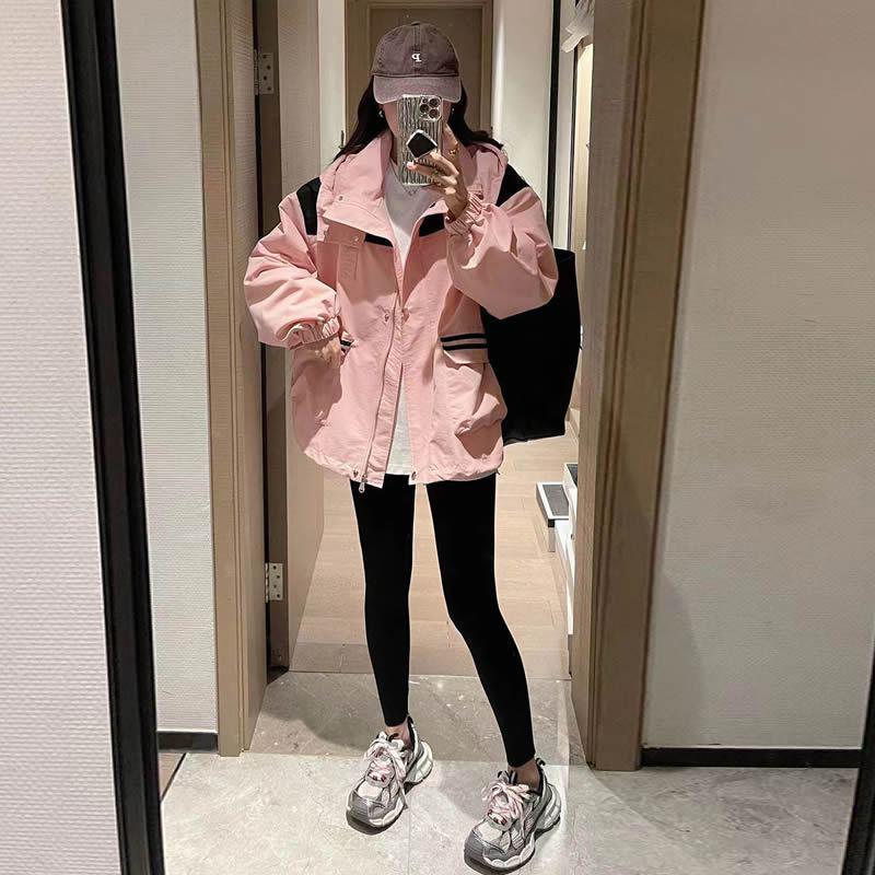 European Station 2025 Women's Retro Windproof Waterproof Softshell Jacket - New Color Block Spring/Autumn Coat