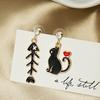 Cartoon Cute Cat Fishbone Earrings Fashion Personality Earrings Earrings Earrings