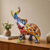 Elephant Figurine Glossy Statue Modern Resin Sculpture for Collectors, Living Room, Office