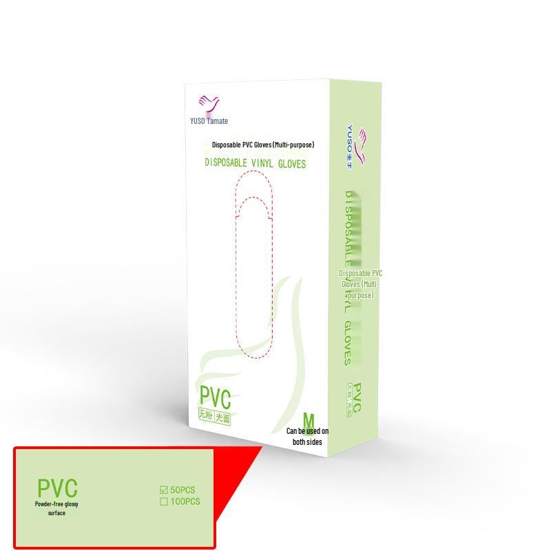 Powder-Free Transparent Disposable PVC Gloves for Inspection, Hair Salon, Waterproof & Oil-Proof Protection