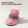 4Pcs Cute Mesh Dog Shoes Non-slip Elastic Strap Cooling Dog Boots Wear-resistant Dog Foot Cover Pet Sandals Summer For Pets New