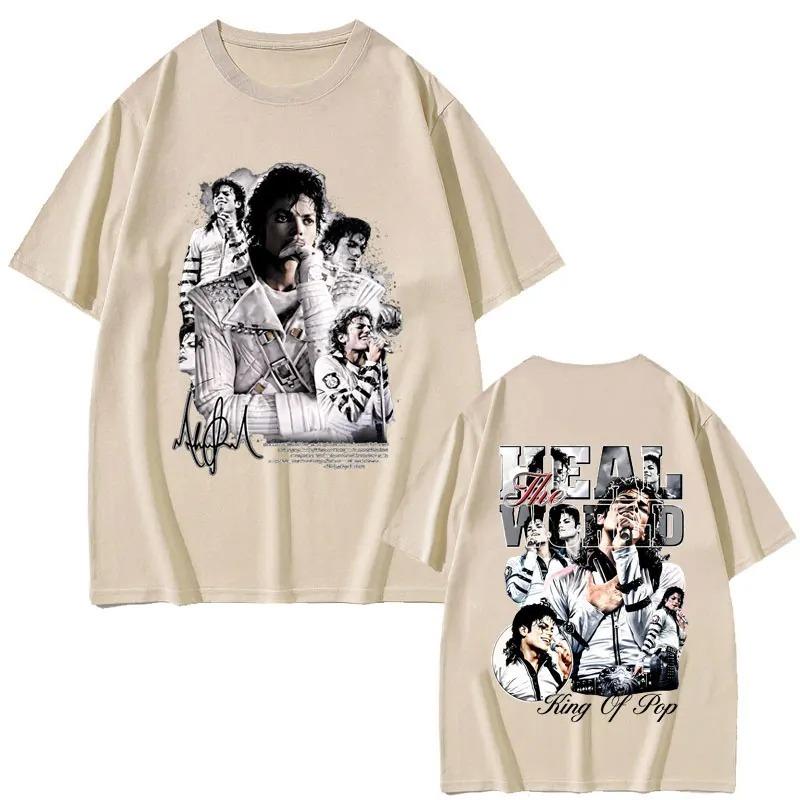 

Unisex Women Fashion Vintage Rock Tshirts Awesome Michael Jackson King of Pop Graphic Tshirt Gothic Punk Oversized T Shirts Y2K 4XL
