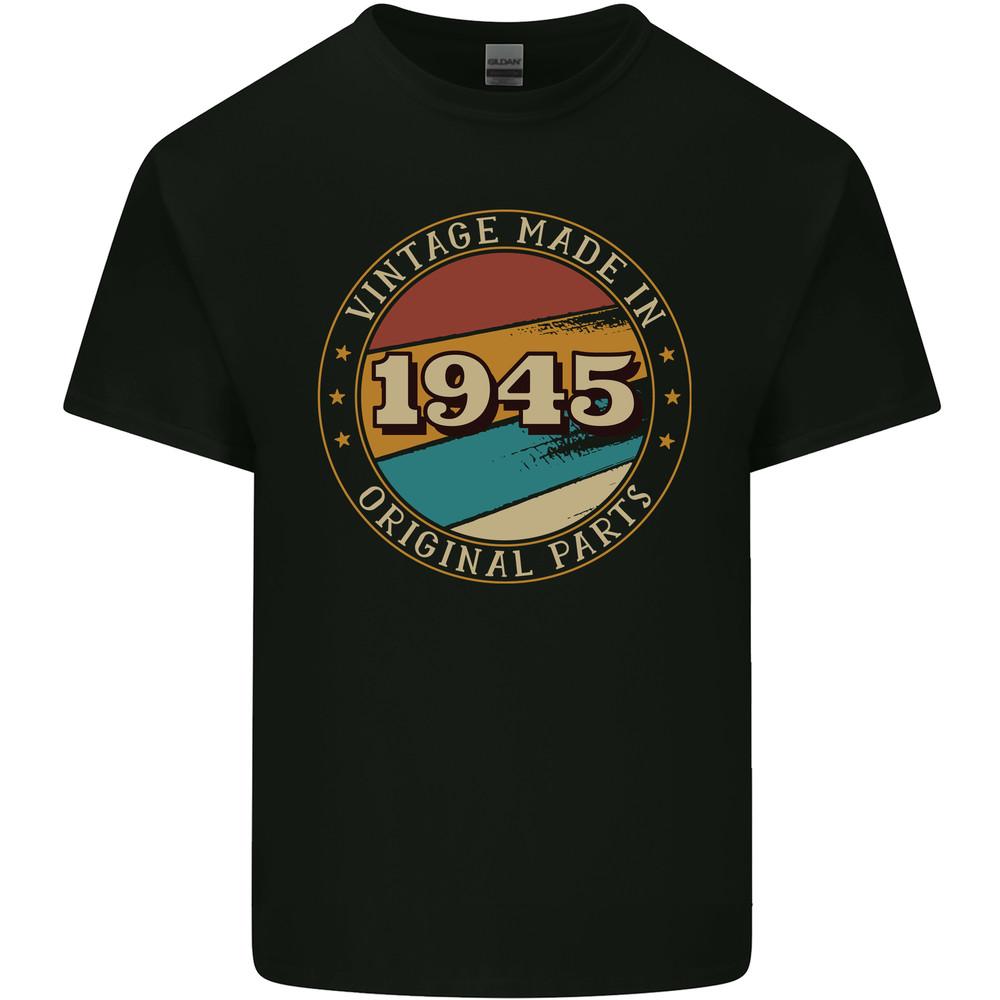 

80th Birthday Vintage Made In 1945 Mens Light Cotton T-Shirt 4XL