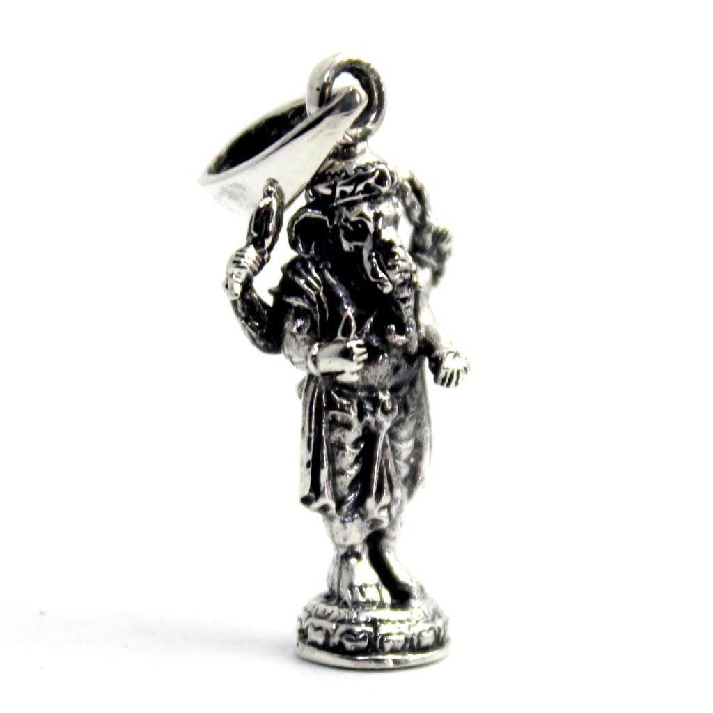 Indian Ganesha Pendant Top Pendant Amulet Hindu Sterling Silver 925