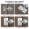 Heavy Duty Reinforced Stainless Steel Door Hinge Repair Kit for Fixing Kitchen Cabinets Home Motorhomes Office Furniture