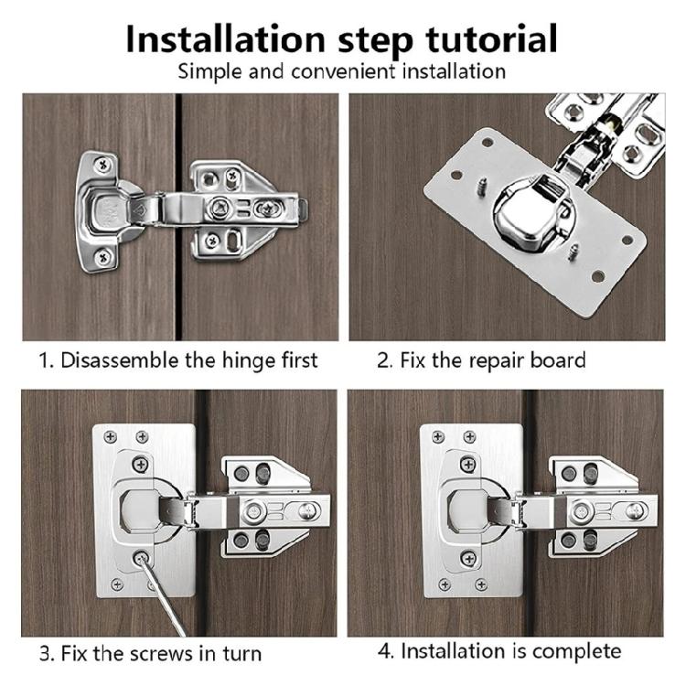 Heavy Duty Reinforced Stainless Steel Door Hinge Repair Kit for Fixing Kitchen Cabinets Home Motorhomes Office Furniture