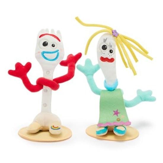 Disney Store official Forky Karen Beverly magnetic shoulder plush set - This quirky duo includes pad soft fluffy fabric Knifey from Toy Story 5 Mini