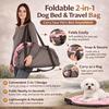 Paw Sauvy Two In One Pet Bed Travel Bag Portable Foldable Dog Soft Scratch Resistant Leash Hook Camping Outdoor Daily Travel Use