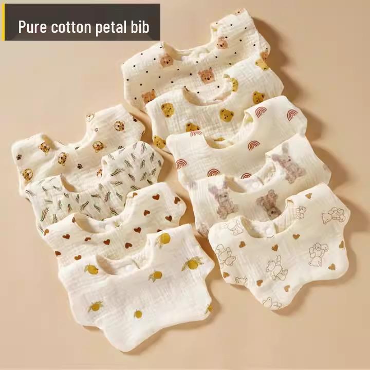 

Предложение для новичков: Детский слюнявчик из чистого хлопка - Мягкий, Дышащий, Защищающий от срыгиваний Bib - Random Style - 3 Pack