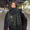 Autumn and Winter Scarves Women's Winter High-end Scarves Thickened and Warm Tonglu Imitation Cashmere Plaid Scarves
