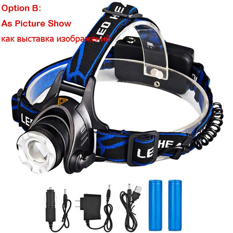 ZK20 Rechargeable Waterproof Headlamp Zoomable 3 Modes LED Headlight Head Lamp Work LED Helmet Head Light Torch Flashlight