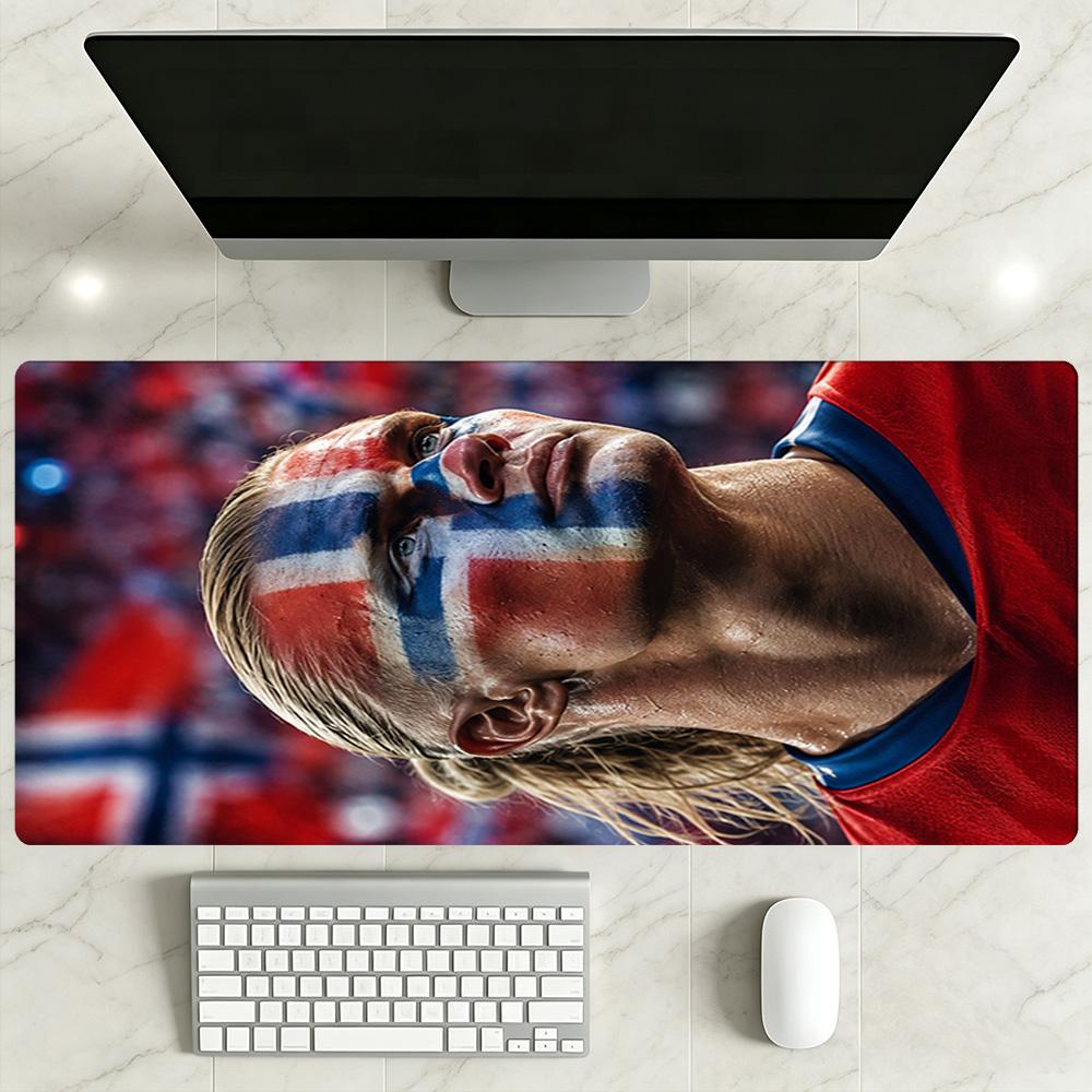 Haaland Large Mouse Pad Keyboard Pad Computer Desk Mat Non-Slip Rubber Bottom Office Desk Accessory